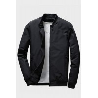 Men Zip Up Bomber Jacket