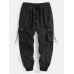 Mens Solid Color Bungee Cords Pockets Designer Casual Jogger Pants