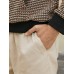 Men 100  Cotton Patchwork Color Block Elastic Waist Ankle Length Casual Pants