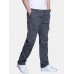 Mens Cotton Multi Pocket Elastic Waist Cargo Pants