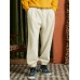 Men Solid Corduroy Drawstring Elastic Waist Ankle Length Pants