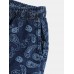 Mens Paisley Print Drawstring Ethnic Style Jogger Pants With Pocket