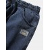 Mens X Print Applique Casual Drawstring Cuff Denim Pants With Pocket