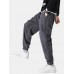 Mens Corduroy Texture Pocket Casual Beam Feet Pants