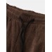 Mens Corduroy Texture Pocket Casual Beam Feet Pants